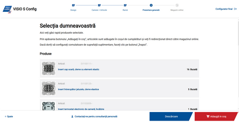 VISIO S - finalizare lista de articole si comanda