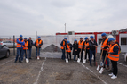 echipa Schrack Technik pe santier constructie centru logistic si sediu de birouri