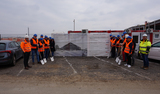 echipa Schrack Technik pe santier constructie centru logistic si sediu de birouri