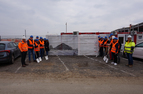 echipa Schrack Technik pe santier constructie centru logistic si sediu de birouri