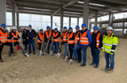 echipa Schrack Technik pe santier constructie centru logistic si sediu de birouri